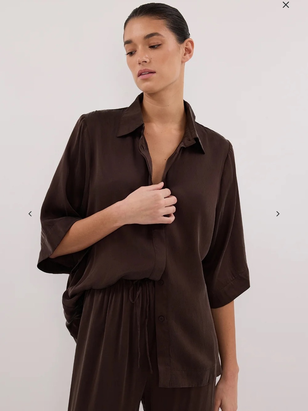 DISSH Percy Bitter Choc Silk Shirt